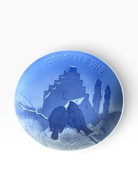 1916 Bing & Grondahl 7 inch Christmas plate Xmas Prayer Of The Spartows